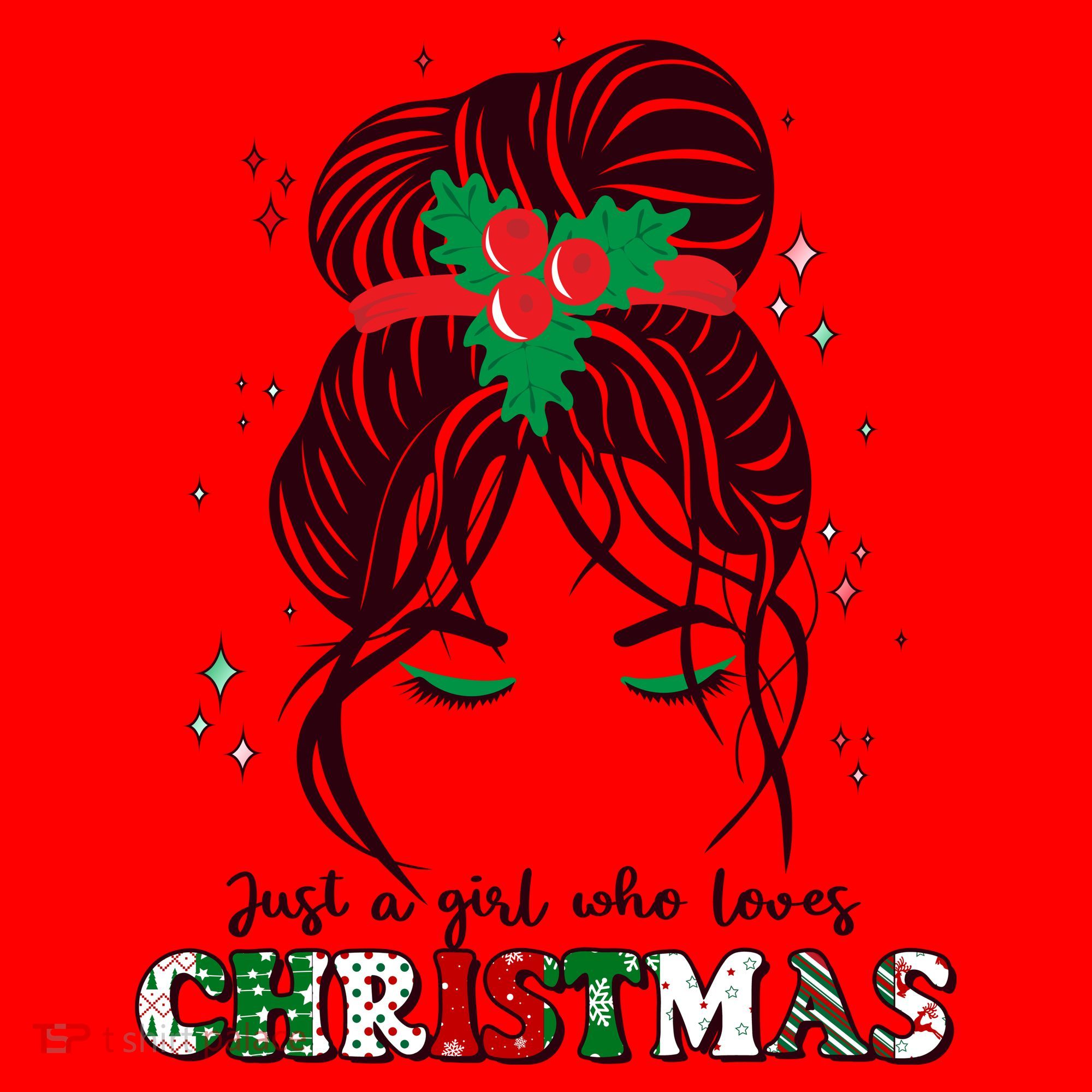 Cute Just A Girl Who Loves Christmas Santa Hat