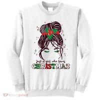 Cute Just A Girl Who Loves Christmas Sweatshirt thumb 0