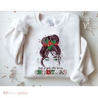 Cute Just A Girl Who Loves Christmas Sweatshirt thumb 2