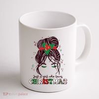 Cute Just A Girl Who Loves Christmas Coffee Mug thumb 1