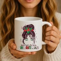 Cute Just A Girl Who Loves Christmas Coffee Mug thumb 3