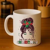 Cute Just A Girl Who Loves Christmas Coffee Mug thumb 4
