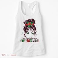 Cute Just A Girl Who Loves Christmas Women's Tank Top thumb 0