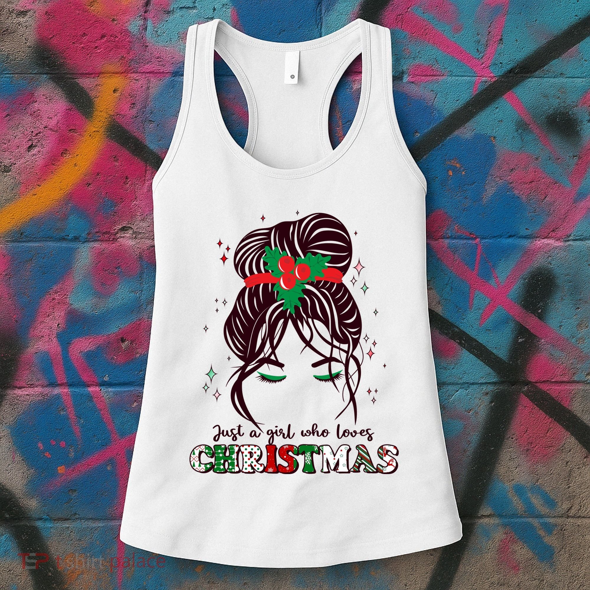 Cute Just A Girl Who Loves Christmas Women's Tank Top