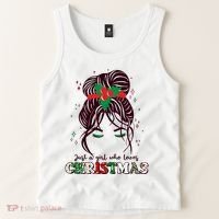 Cute Just A Girl Who Loves Christmas Tank Top thumb 2