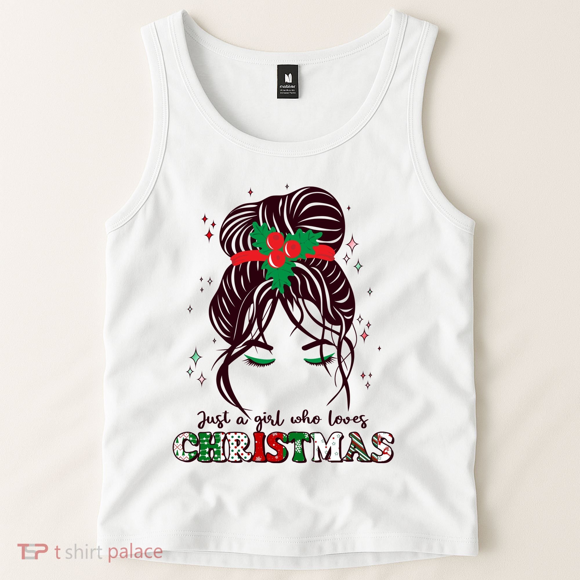 Cute Just A Girl Who Loves Christmas Tank Top