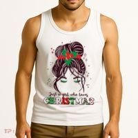 Cute Just A Girl Who Loves Christmas Tank Top thumb 3