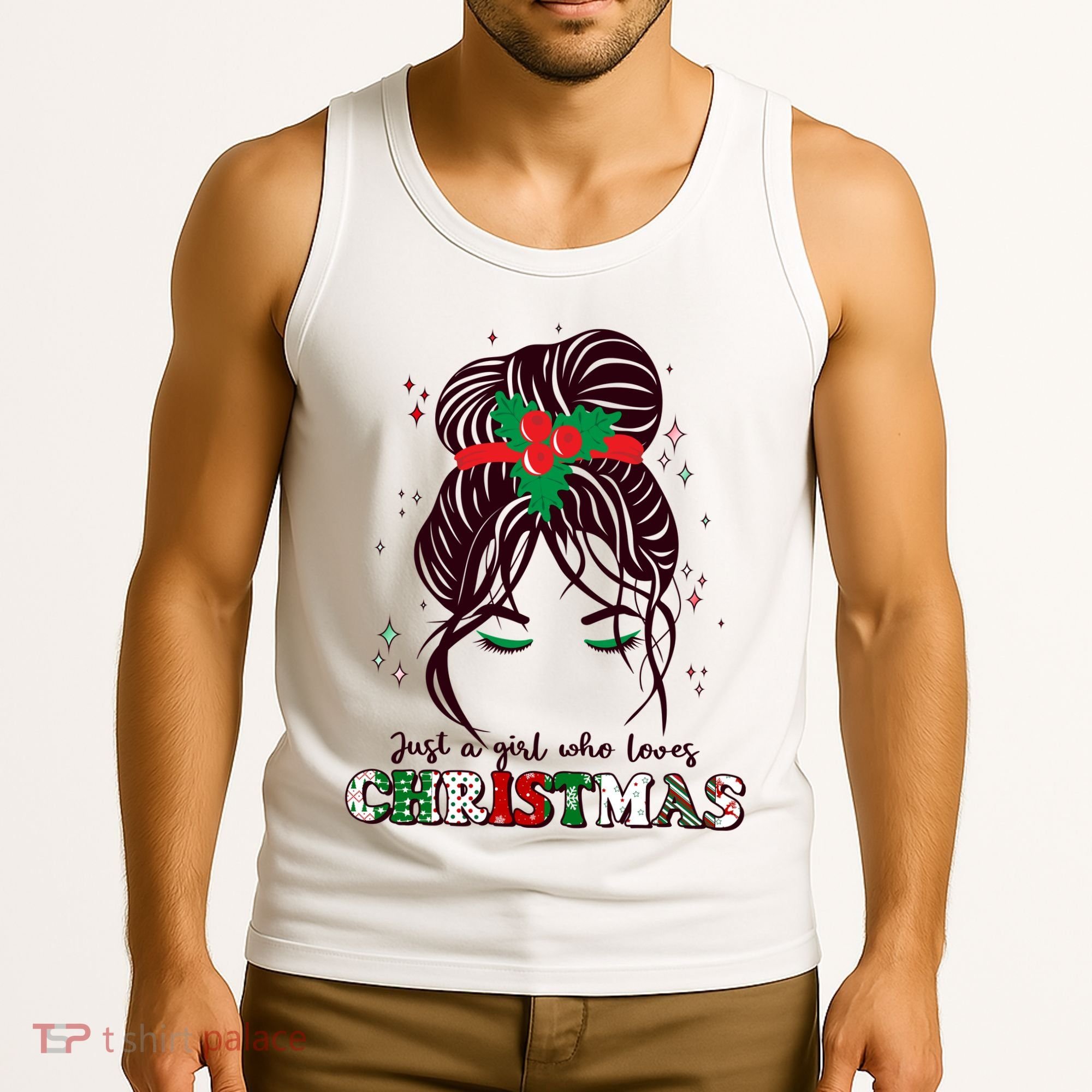 Cute Just A Girl Who Loves Christmas Tank Top