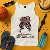Cute Just A Girl Who Loves Christmas Tank Top thumb 4