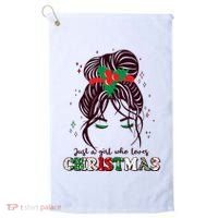 Cute Just A Girl Who Loves Christmas Golf Towel thumb 0