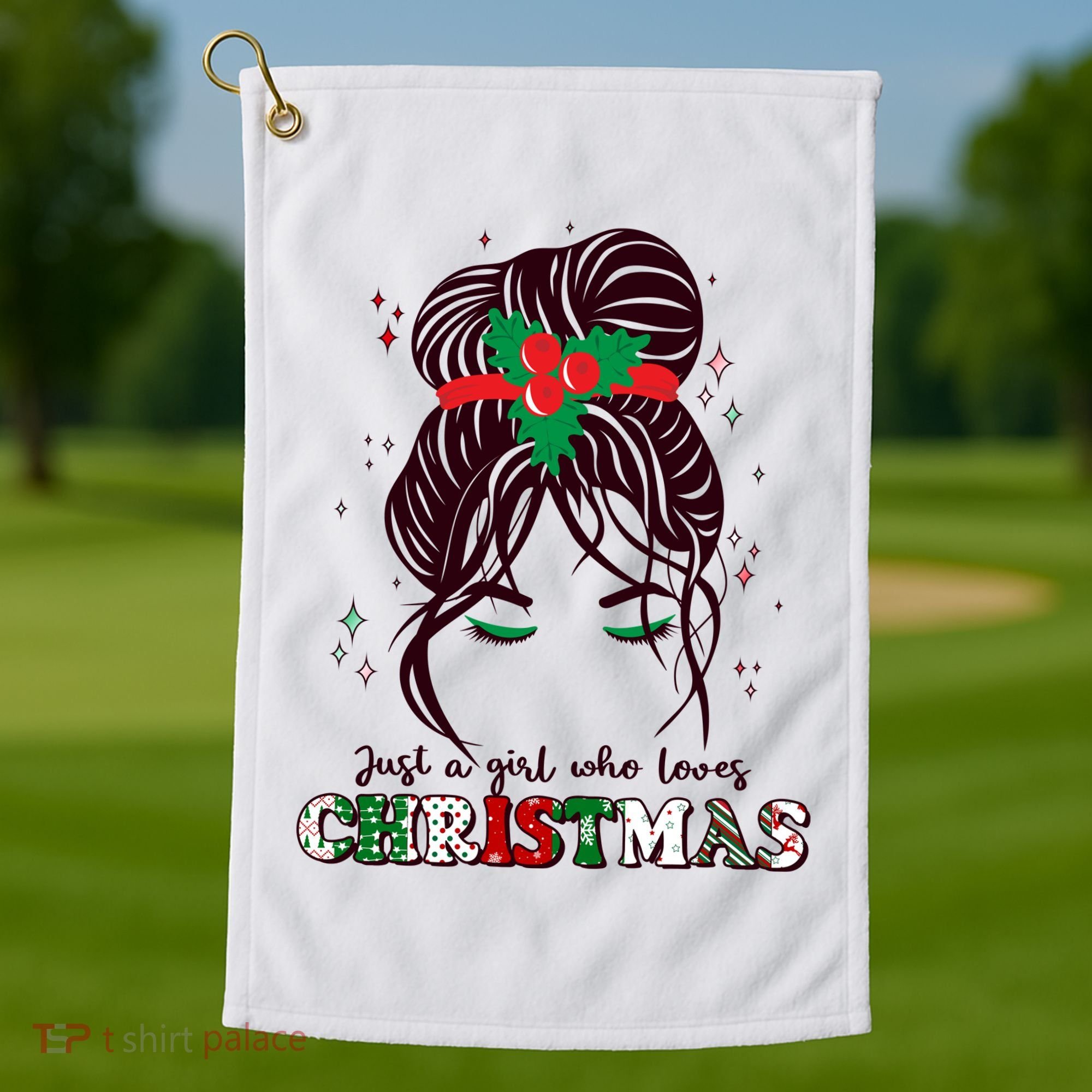 Cute Just A Girl Who Loves Christmas Golf Towel