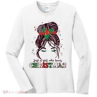 Cute Just A Girl Who Loves Christmas Women's Long Sleeve Shirt thumb 0