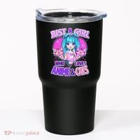Cute Just A Girl Who Love Anime And Cats Tumbler thumb 0