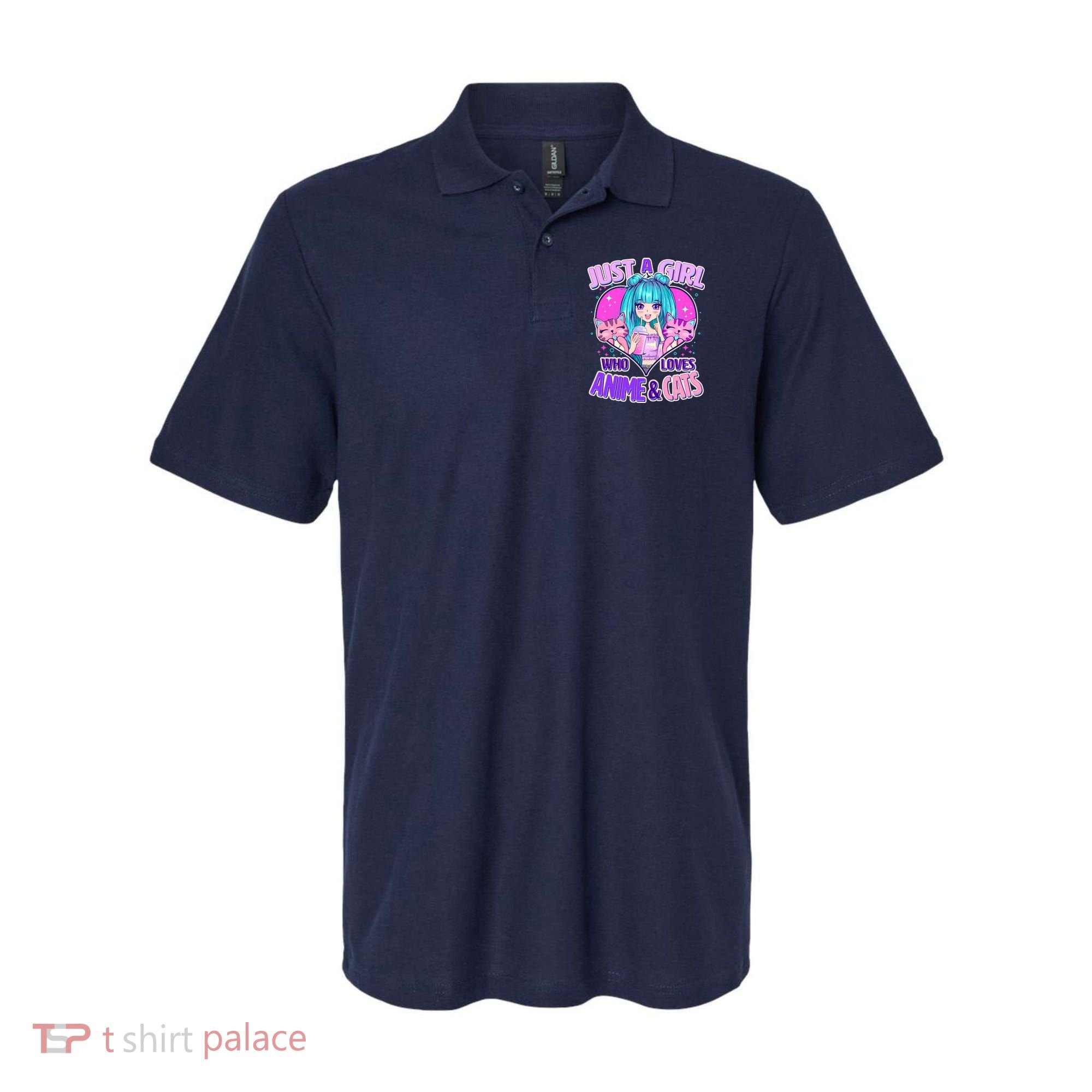 Cute Just A Girl Who Love Anime And Cats Polo