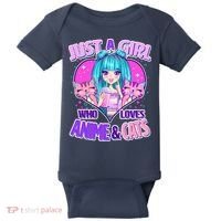 Cute Just A Girl Who Love Anime And Cats Baby Bodysuit thumb 0