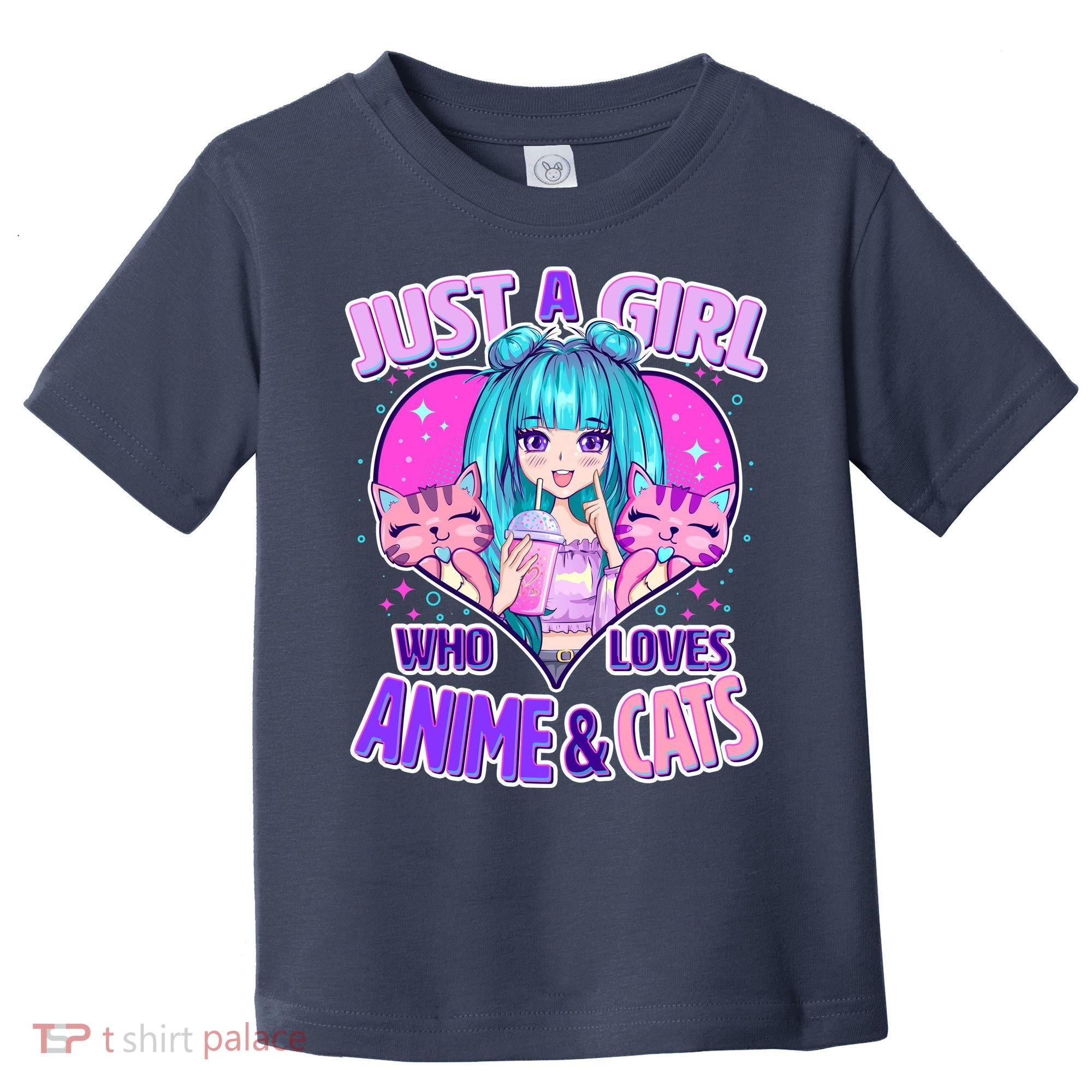 Cute Just A Girl Who Love Anime And Cats Toddler T-Shirt