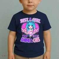 Cute Just A Girl Who Love Anime And Cats Toddler T-Shirt thumb 2