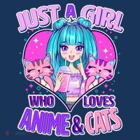 Cute Just A Girl Who Love Anime And Cats Kids Sweatshirt thumb 2
