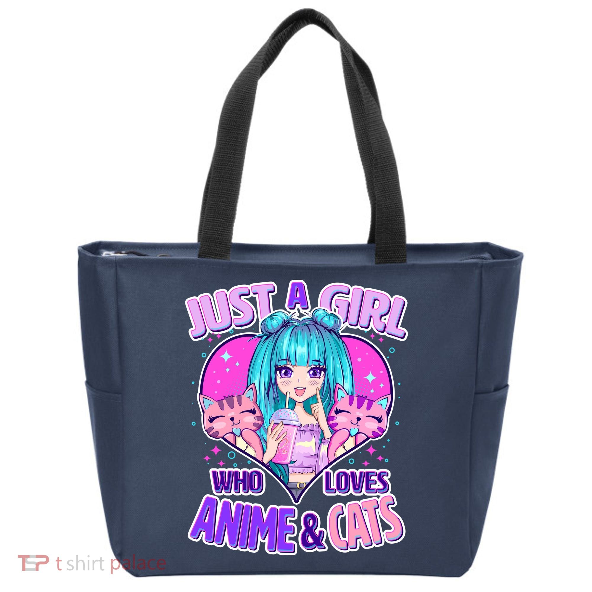 Cute Just A Girl Who Love Anime And Cats Tote Bag