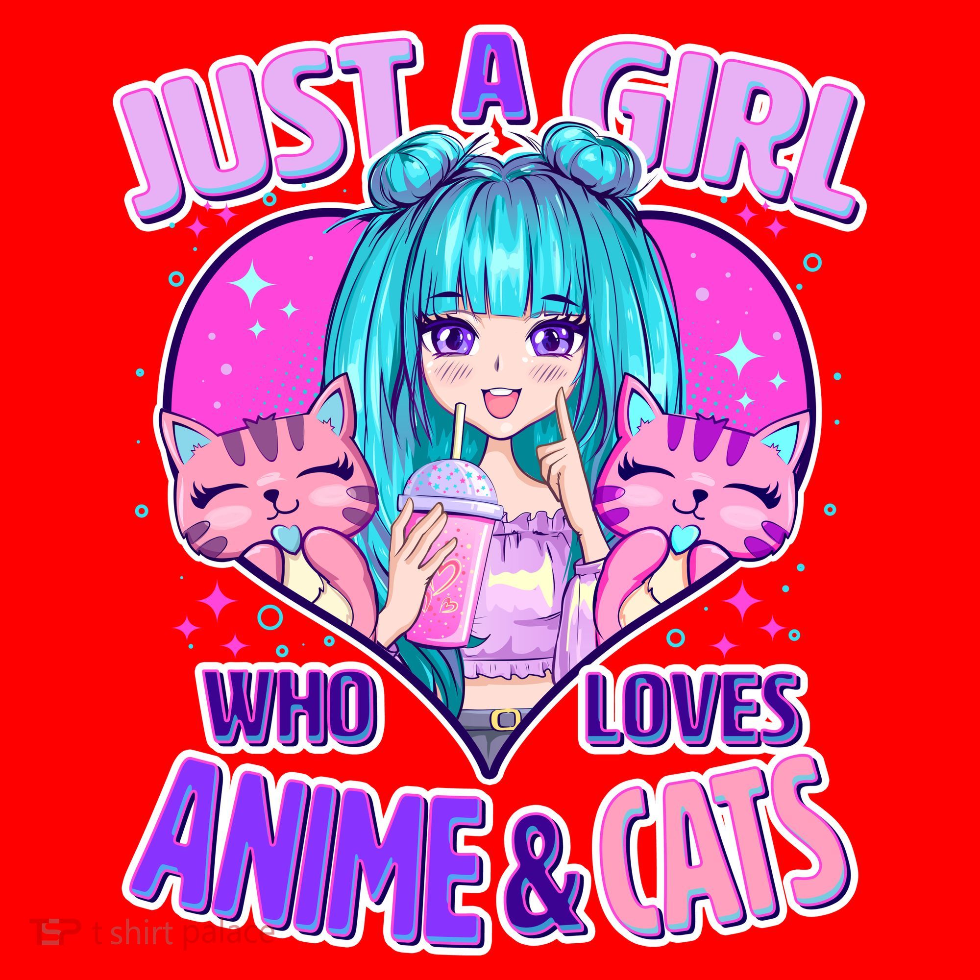 Cute Just A Girl Who Love Anime And Cats Santa Hat