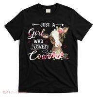 Cow Just A Girl Who Loves Cows Funny Gifts T-Shirt thumb 0