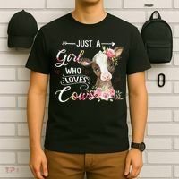 Cow Just A Girl Who Loves Cows Funny Gifts T-Shirt thumb 6