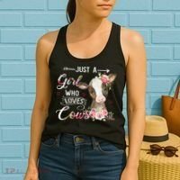 Cow Just A Girl Who Loves Cows Funny Gifts Women's Tank Top thumb 2