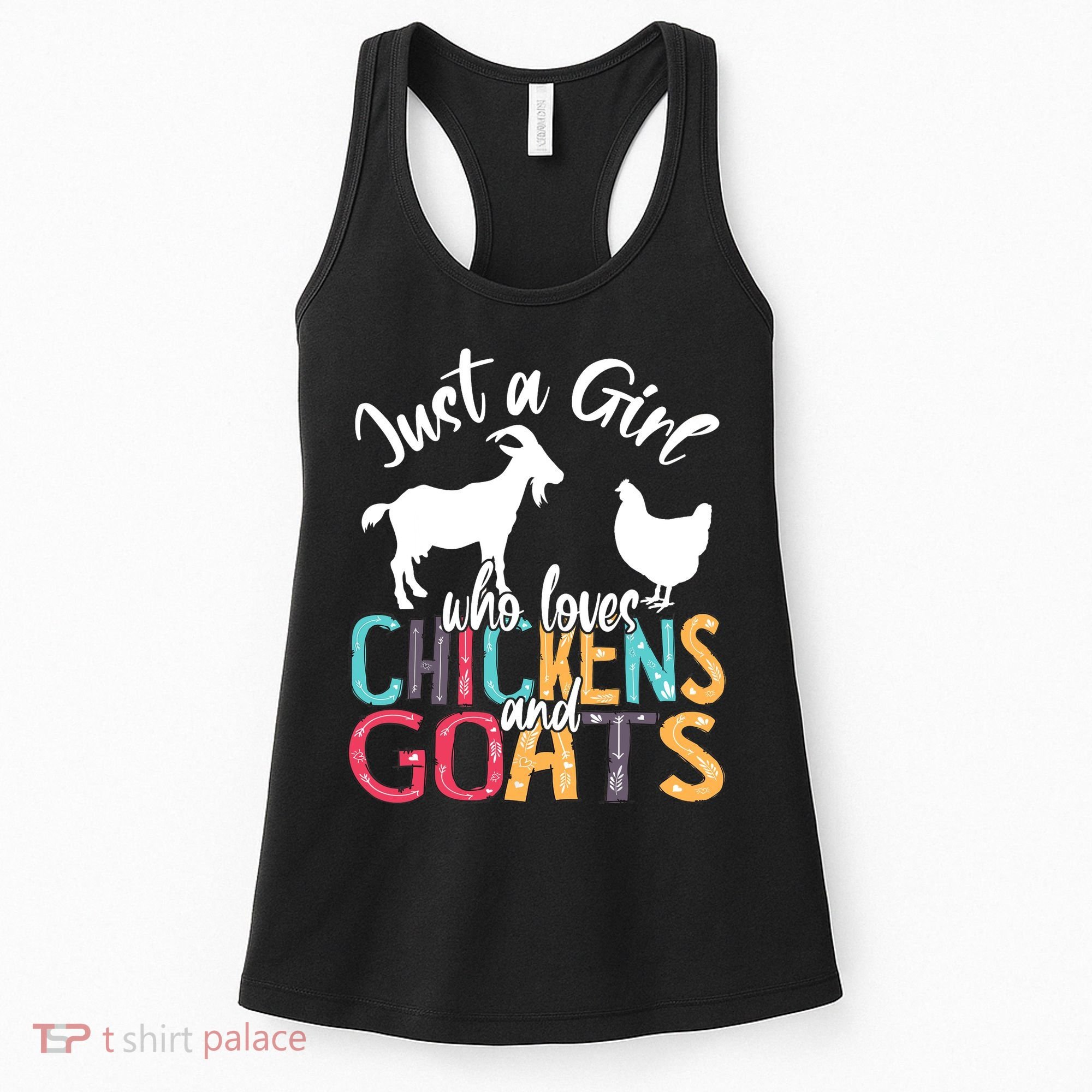 Cute Just A Girl Who Loves Chickens Goats Farmer Girls Gift Women's Tank Top