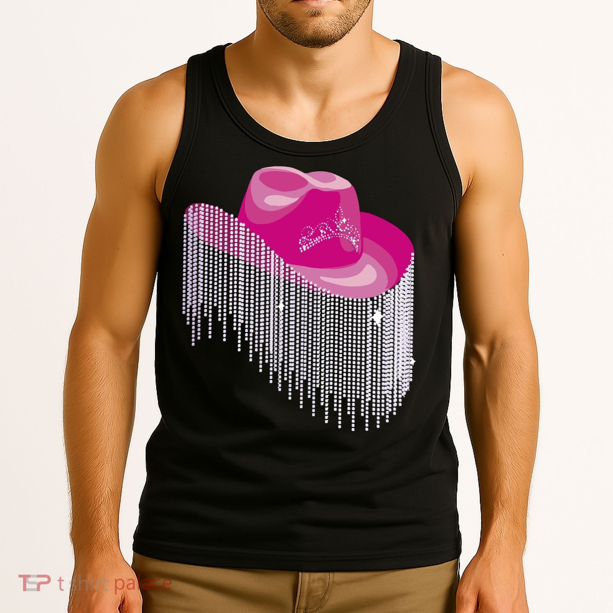 Cowboy Jewel And Glitter Tank Top