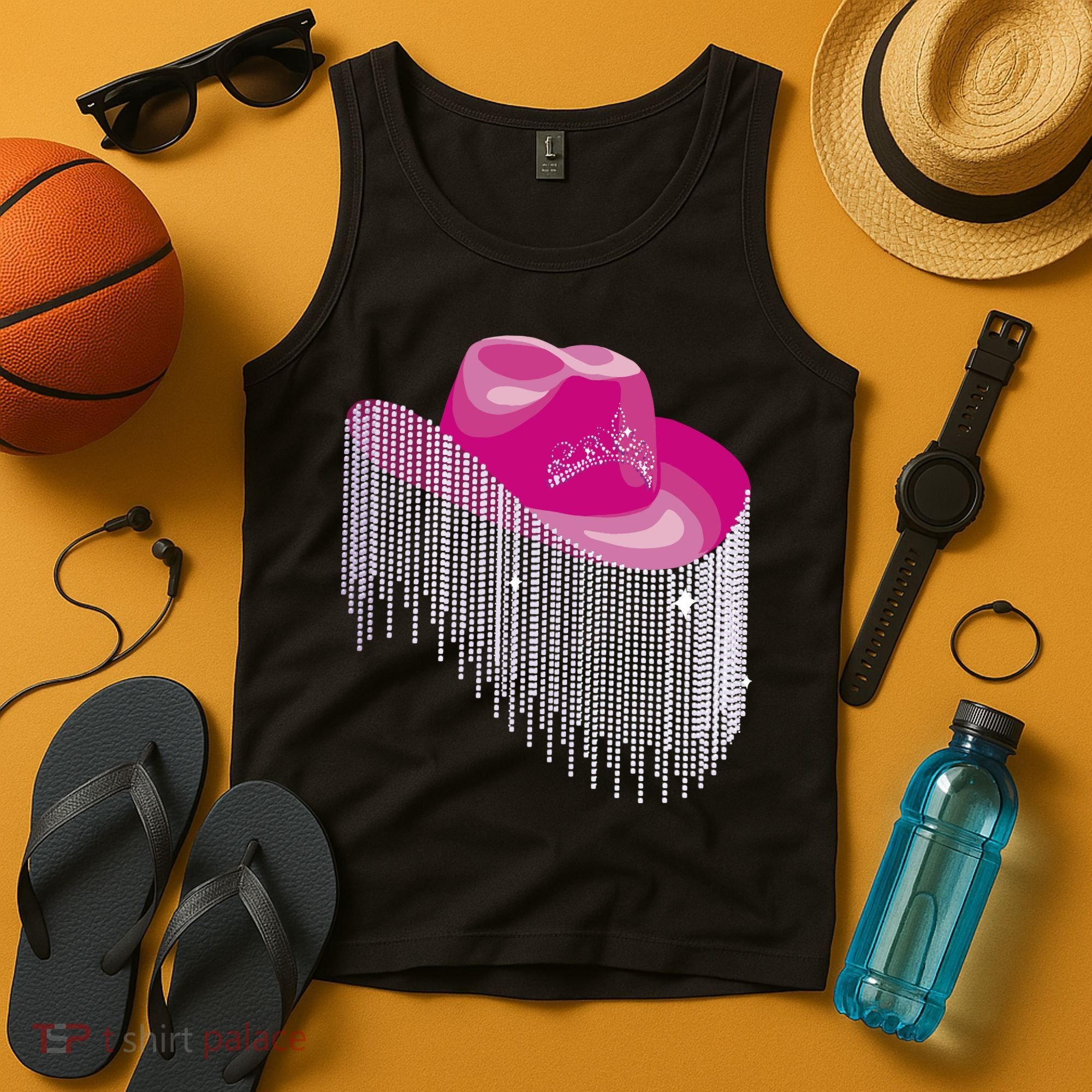 Cowboy Jewel And Glitter Tank Top