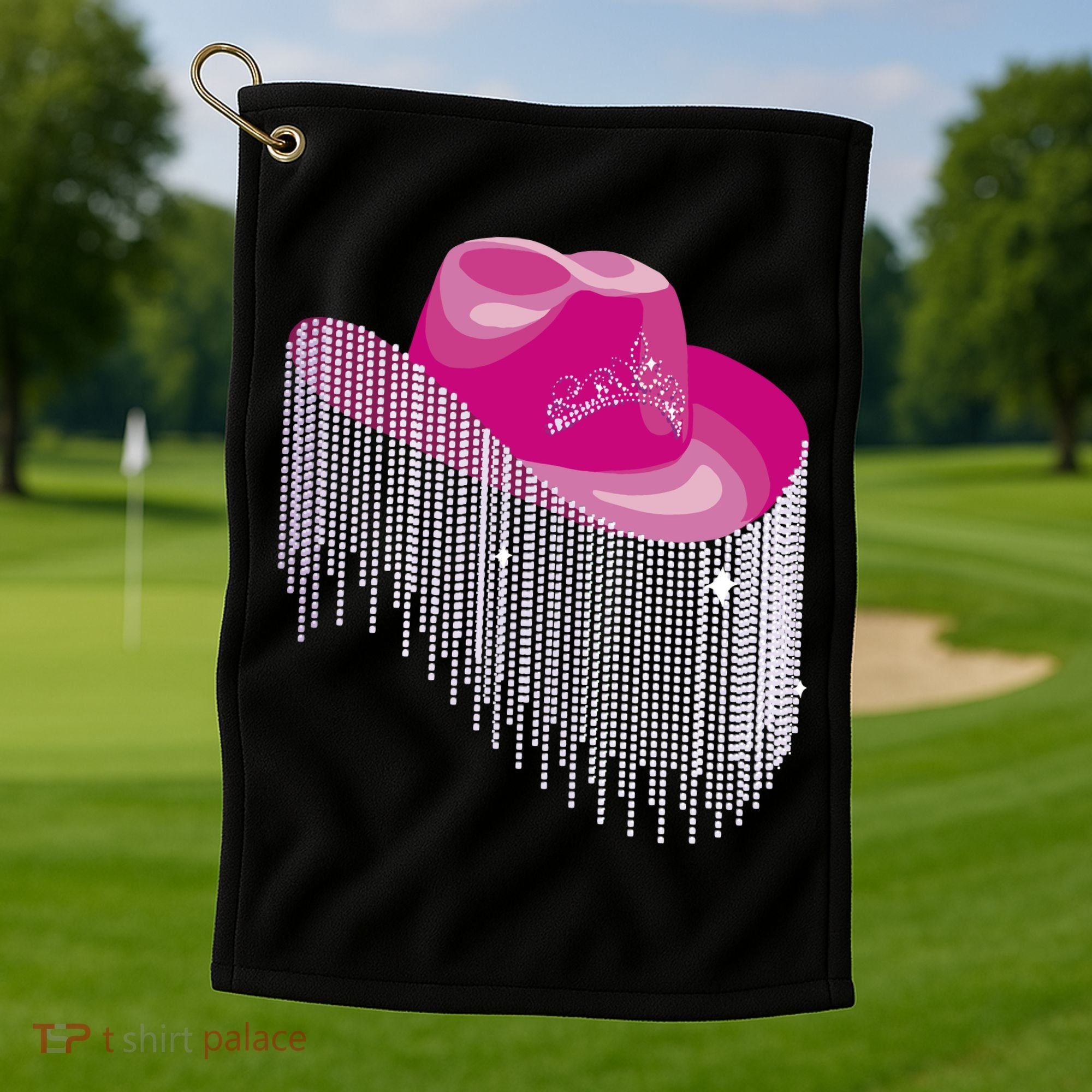 Cowboy Jewel And Glitter Golf Towel