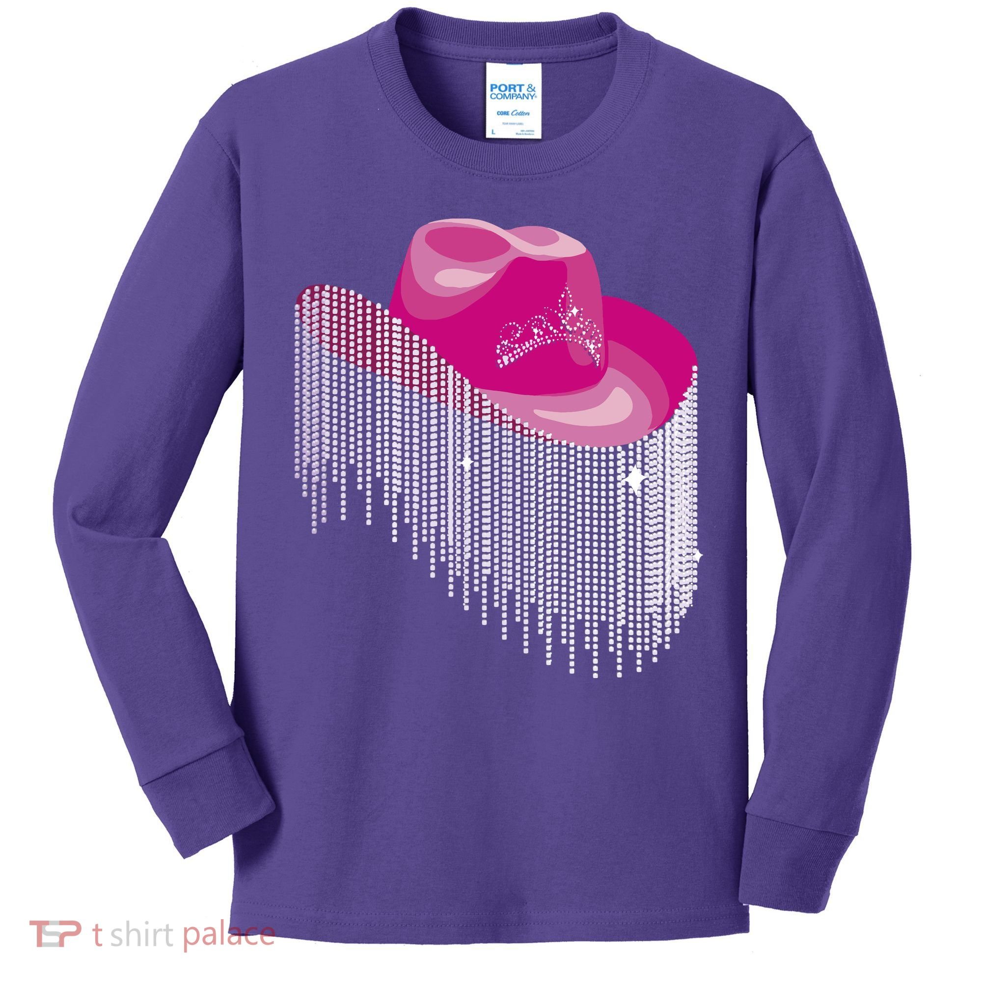 Cowboy Jewel And Glitter Kids Long Sleeve Shirt