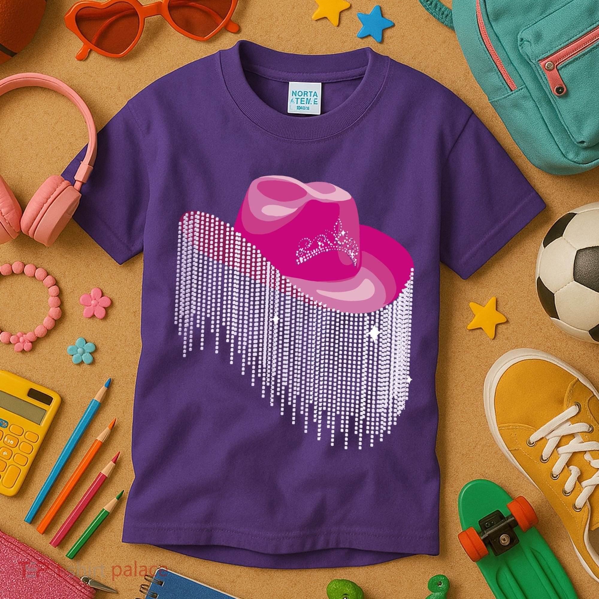 Cowboy Jewel And Glitter Kids T-Shirt