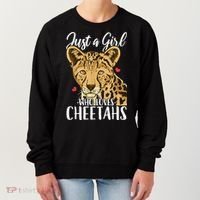 Cheetah Just A Girl Who Loves Cheetahs Cool Gift Women's Sweatshirt thumb 0