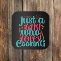 Cook Just A Girl Who Loves Cooking Chef Coaster thumb 0