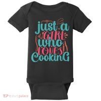 Cook Just A Girl Who Loves Cooking Chef Baby Bodysuit thumb 0