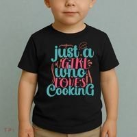 Cook Just A Girl Who Loves Cooking Chef Toddler T-Shirt thumb 2
