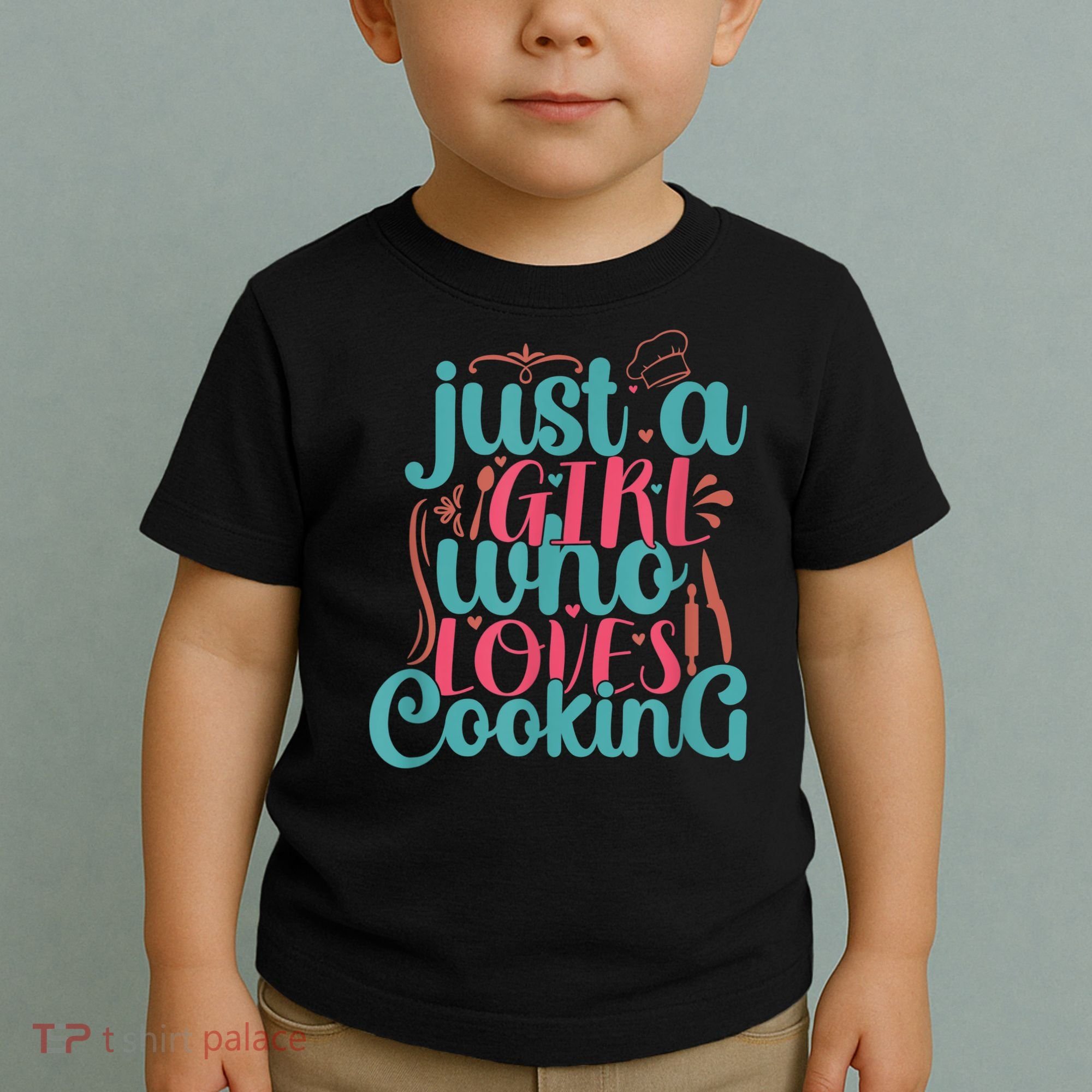 Cook Just A Girl Who Loves Cooking Chef Toddler T-Shirt