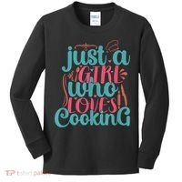 Cook Just A Girl Who Loves Cooking Chef Kids Long Sleeve Shirt thumb 0