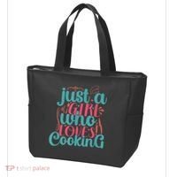 Cook Just A Girl Who Loves Cooking Chef Tote Bag thumb 3