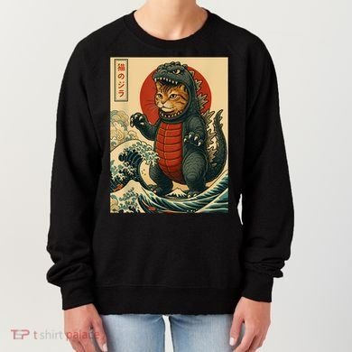 Catzilla Japanese Art Cat Cat Zilla Women's Sweatshirt