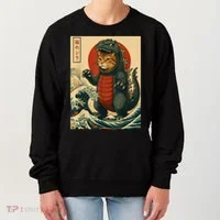 Catzilla Japanese Art Cat Cat Zilla Women's Sweatshirt thumb 0