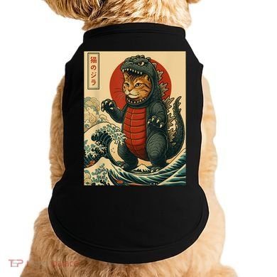 Catzilla Japanese Art Cat Cat Zilla Doggie Tank