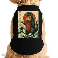 Catzilla Japanese Art Cat Cat Zilla Doggie Tank thumb 0