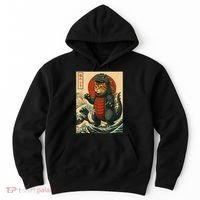 Catzilla Japanese Art Cat Cat Zilla Hoodie thumb 0