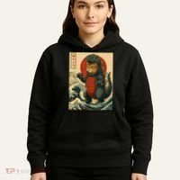Catzilla Japanese Art Cat Cat Zilla Hoodie thumb 5