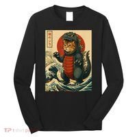 Catzilla Japanese Art Cat Cat Zilla Long Sleeve Shirt thumb 0