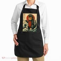 Catzilla Japanese Art Cat Cat Zilla Apron thumb 2