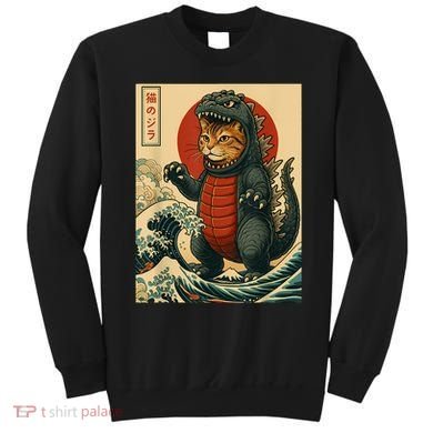 Catzilla Japanese Art Cat Cat Zilla Sweatshirt