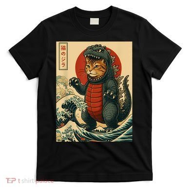 Catzilla Japanese Art Cat Cat Zilla T-Shirt